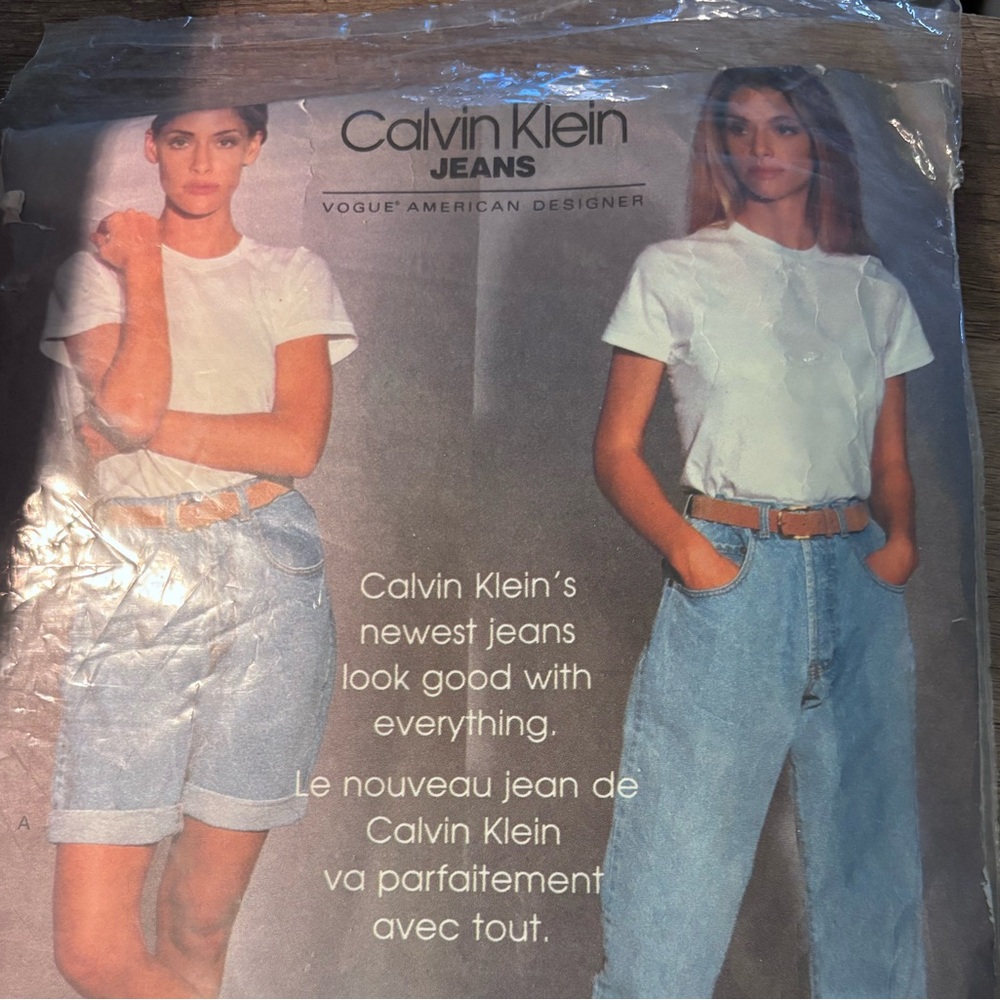 Vogue Calvin Klein sewing pattern Boyfriend Jeans